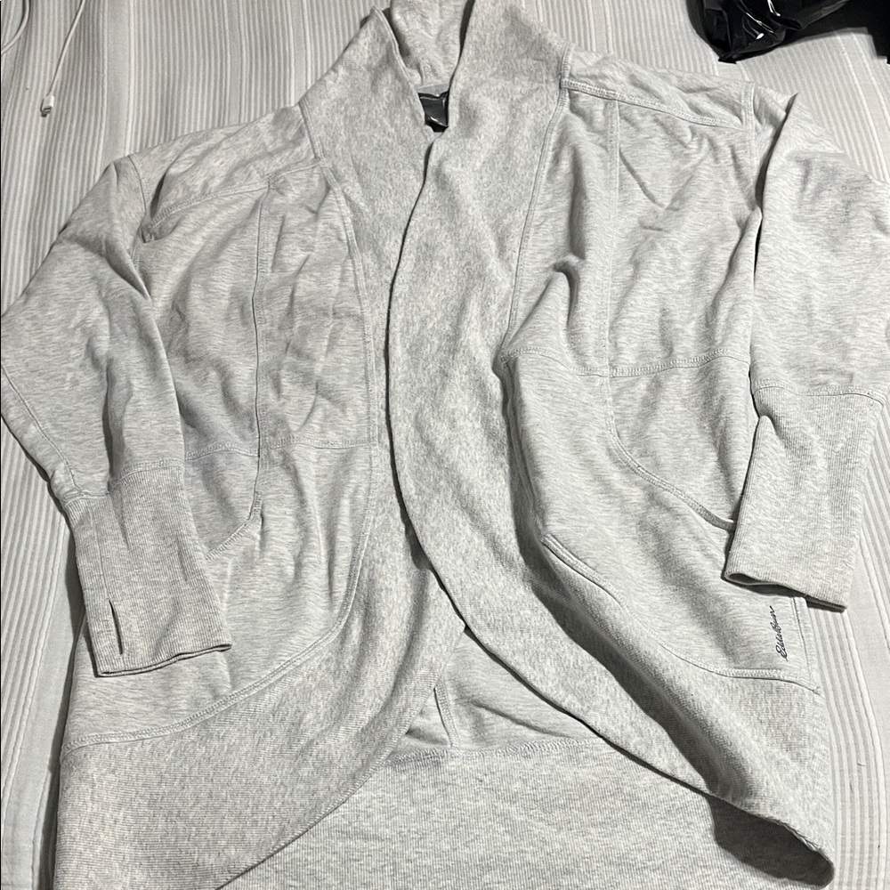 Eddie Bauer Light Gray Knit Cardigan
